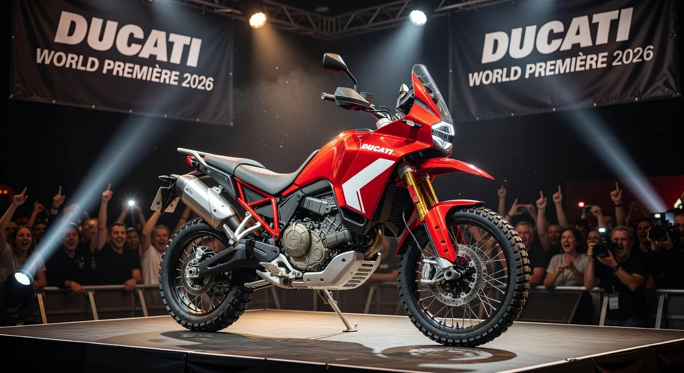 Ducati unveils second-generation 2026 DesertX adventure motorcycle at World Première 2026 event.