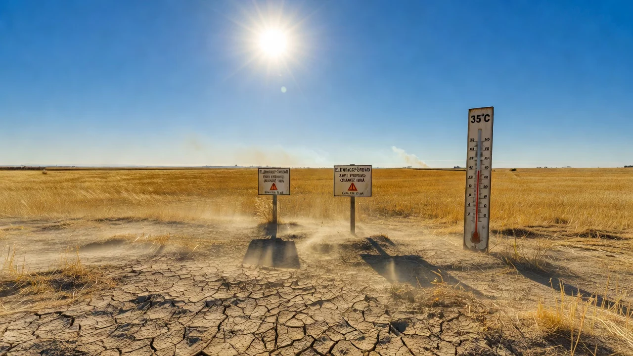Heatwave in southern Sweden with fire warnings and drought conditions.