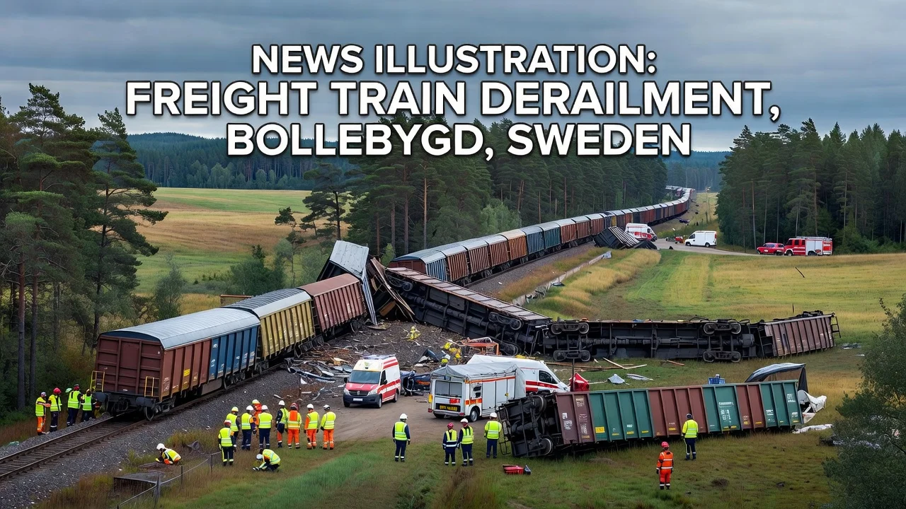Derailed freight train in Bollebygd municipality