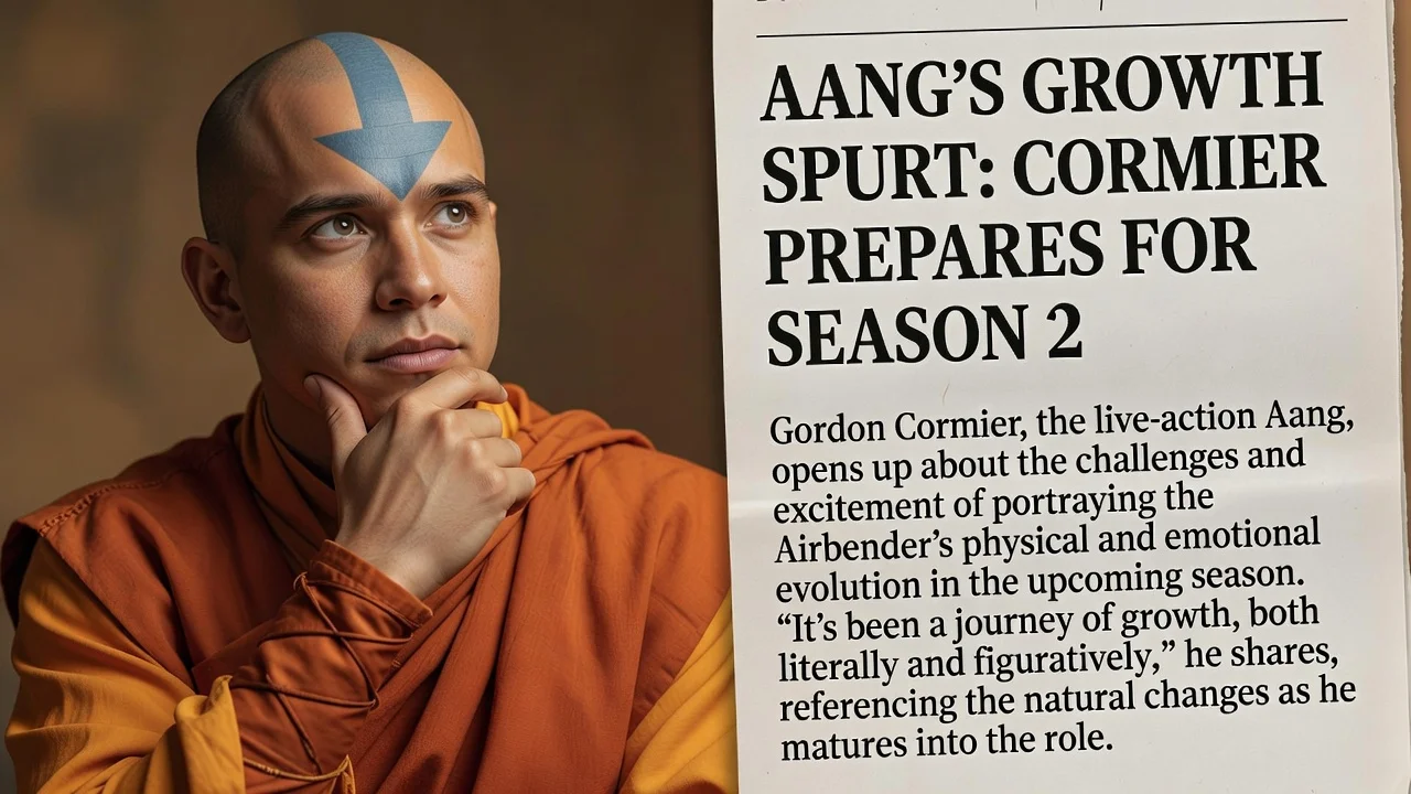 Gordon Cormier as Aang discussing his growth spurt in season 2 of Netflix's Avatar: The Last Airbender
