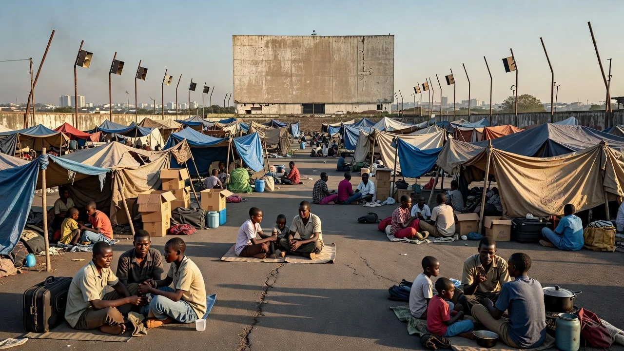 Thousands of Malawian refugees gathered at an old drive-in in Durban seeking safety from anti-immigrant protests.