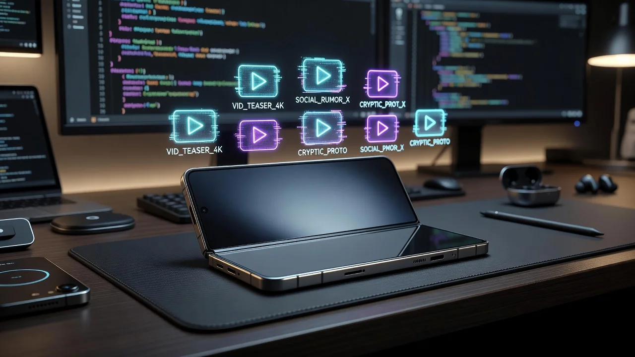 Conceptual rendering of Samsung's upcoming wider foldable phone design.
