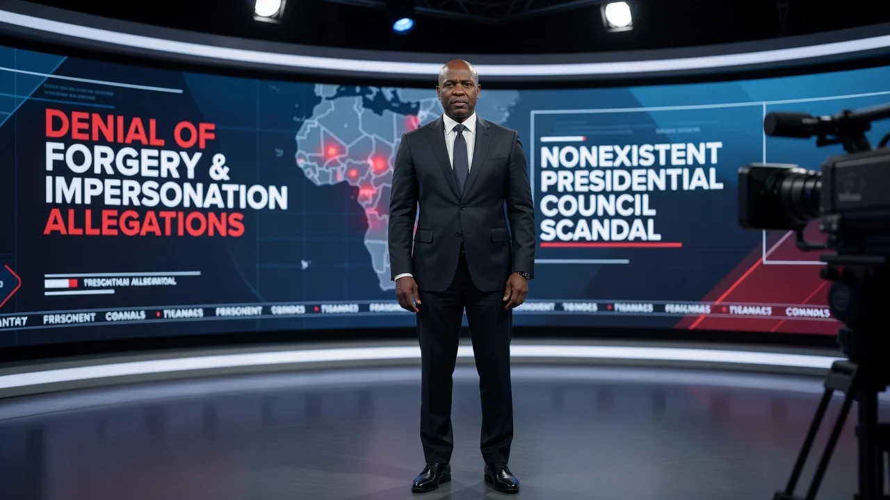 Adeniyi Adeyemi speaking on television to deny scandal allegations