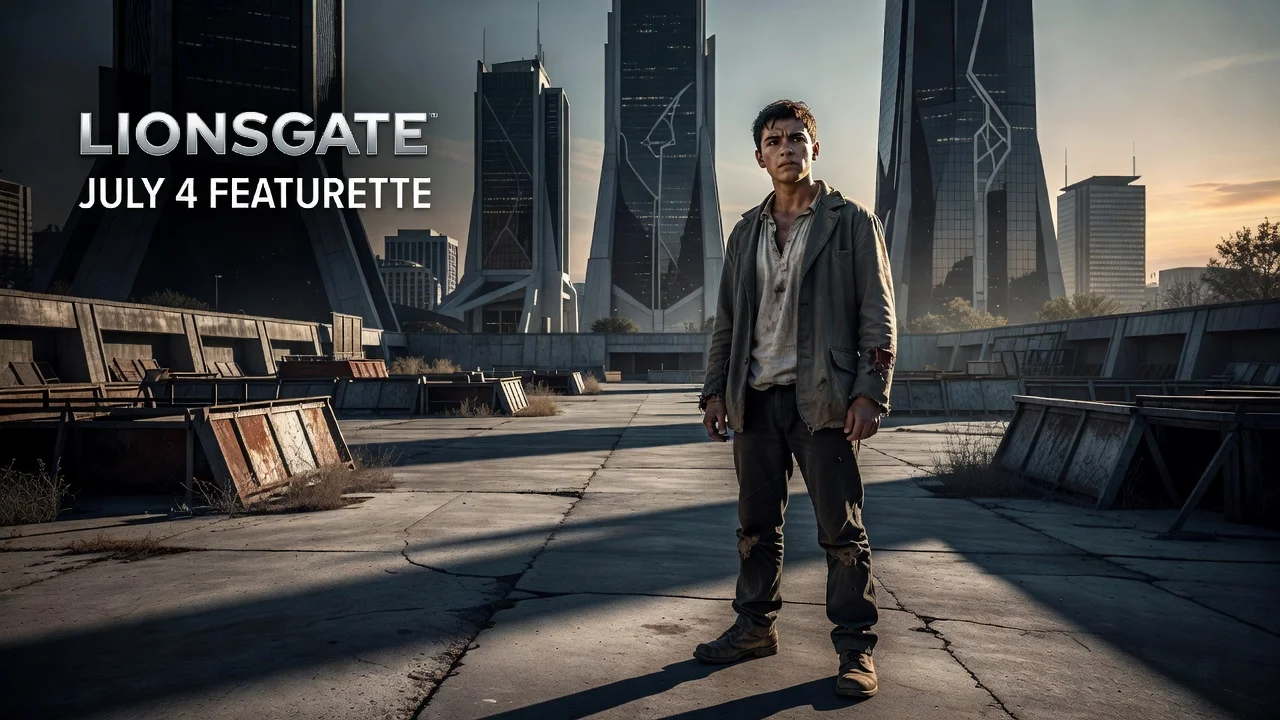 Joseph Zada as young Haymitch in a realistic Hunger Games prequel promo scene for a news article.