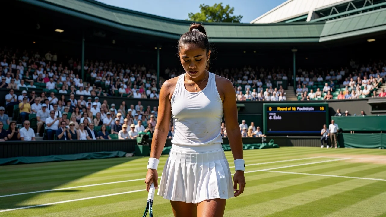 Alex Eala after her Wimbledon fourth-round loss on the grass court