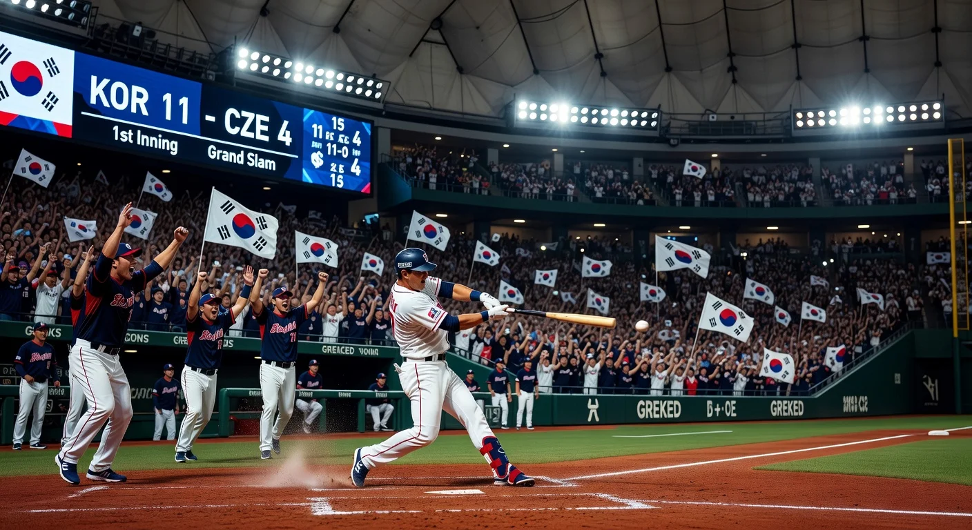 Moon Bo-gyeong's grand slam powers South Korea's 11-4 win over Czechia in WBC opener at Tokyo Dome.