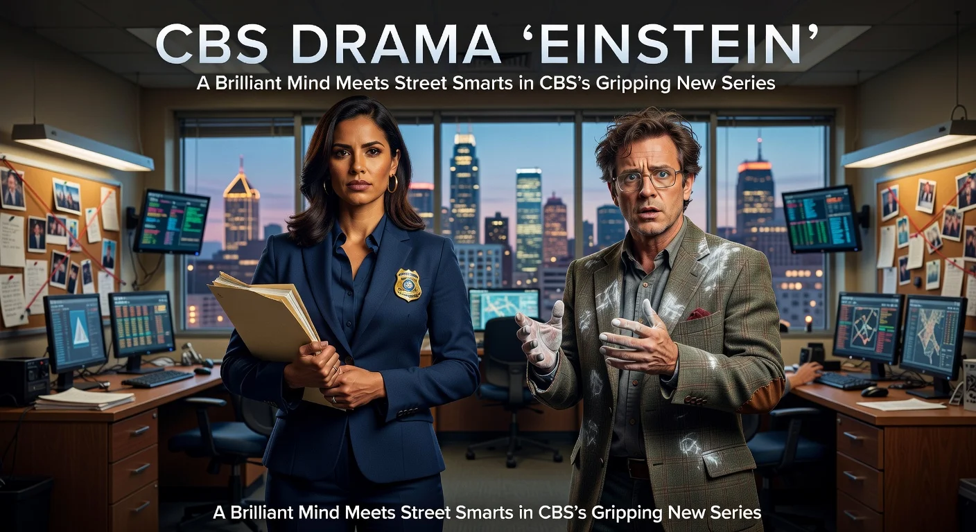 Illustrative portrait of Melissa Fumero as detective and Matthew Gray Gubler as professor in CBS's 'Einstein' drama.