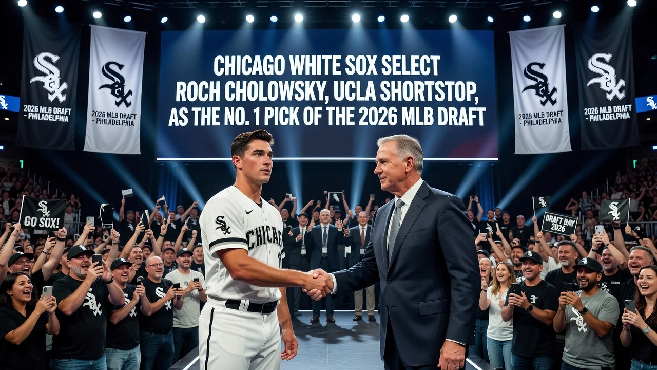 Chicago White Sox selecting Roch Cholowsky first overall at the 2026 MLB Draft in Philadelphia