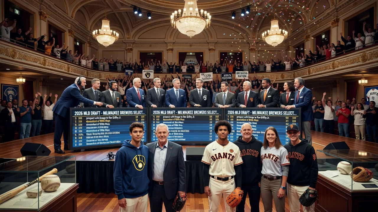 Illustration of MLB teams selecting players with family ties during the 2026 draft.