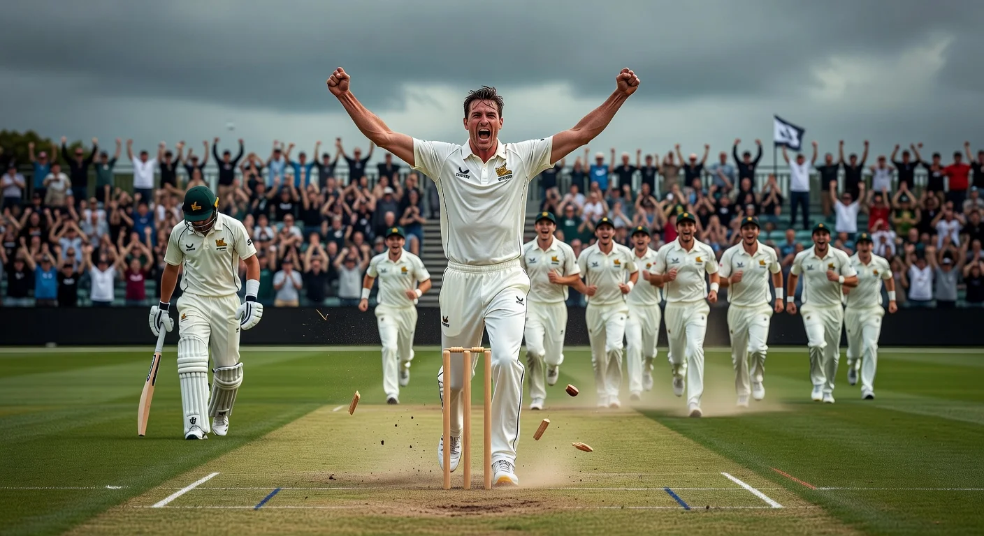 Brett Randell celebrates historic feat of five wickets in five balls for Central Stags in Plunket Shield cricket.