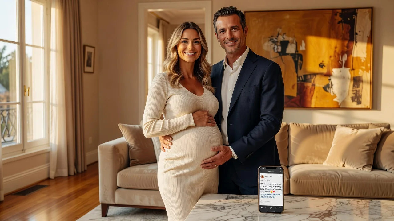 Elina Costantini and Eduardo Costantini celebrating second pregnancy announcement on Instagram.