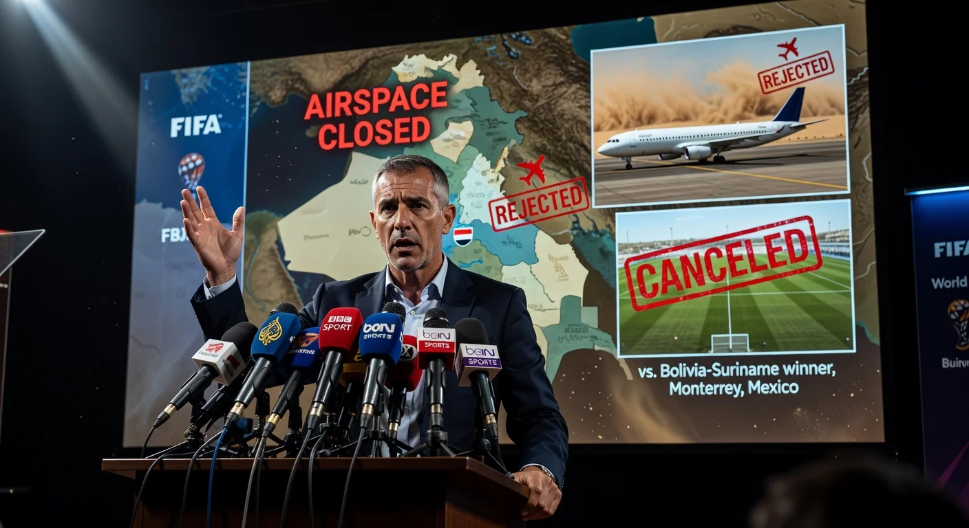 Iraq coach Graham Arnold urgently appeals to FIFA for World Cup play-off postponement amid conflict-related travel disruptions.