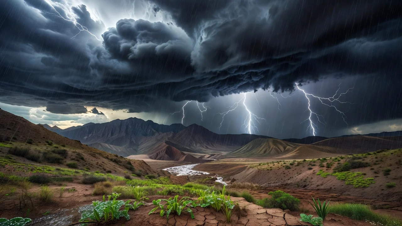 Dramatic rainstorm during the Mexican monsoon in northwest Mexico