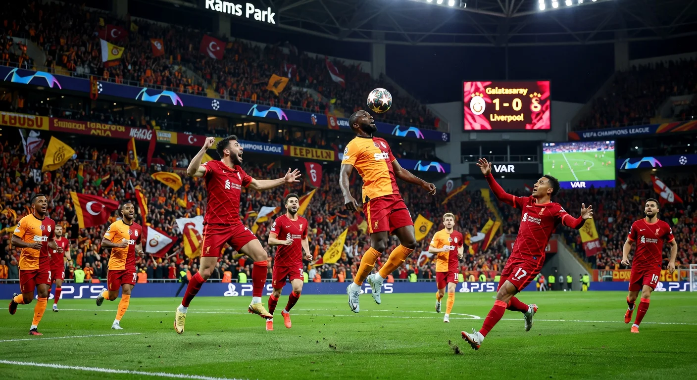 Mario Lemina heads in the winning goal as Galatasaray defeats Liverpool 1-0 in Champions League last-16 first leg at Rams Park.