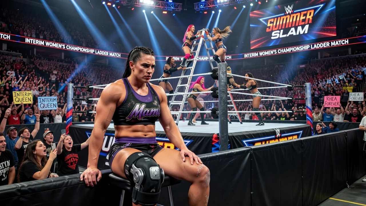 Rhea Ripley sidelined by injury as five women compete in a ladder match for the interim WWE Women's Championship at SummerSlam.