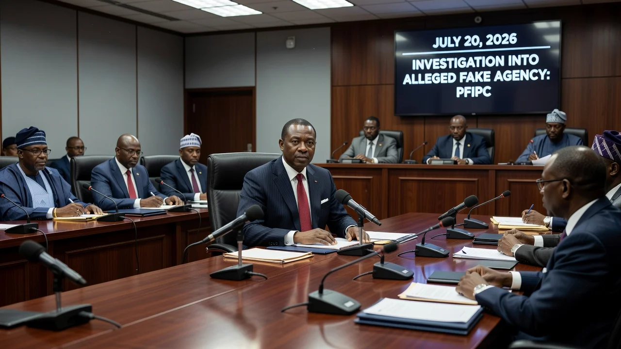 Chief of Staff Femi Gbajabiamila at an ICPC hearing regarding the PFIPC investigation.