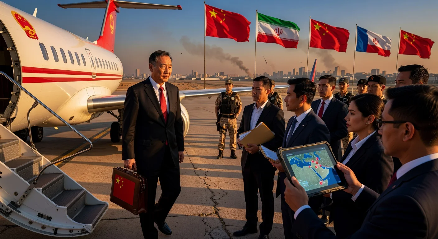 Chinese envoy Zhai Jun arrives via jet for shuttle diplomacy to mediate ceasefire in the escalating US-Israel-Iran conflict.