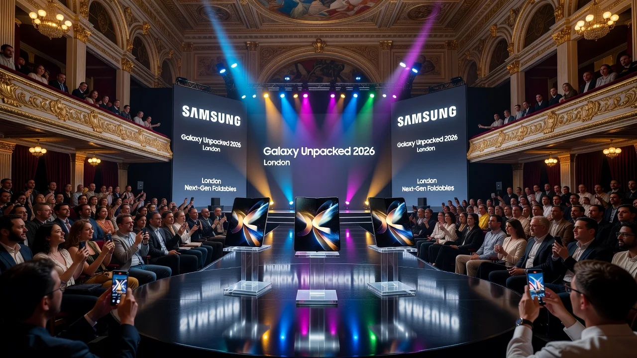 Samsung unveiling three new Galaxy Z foldable phones at the 2026 event in London