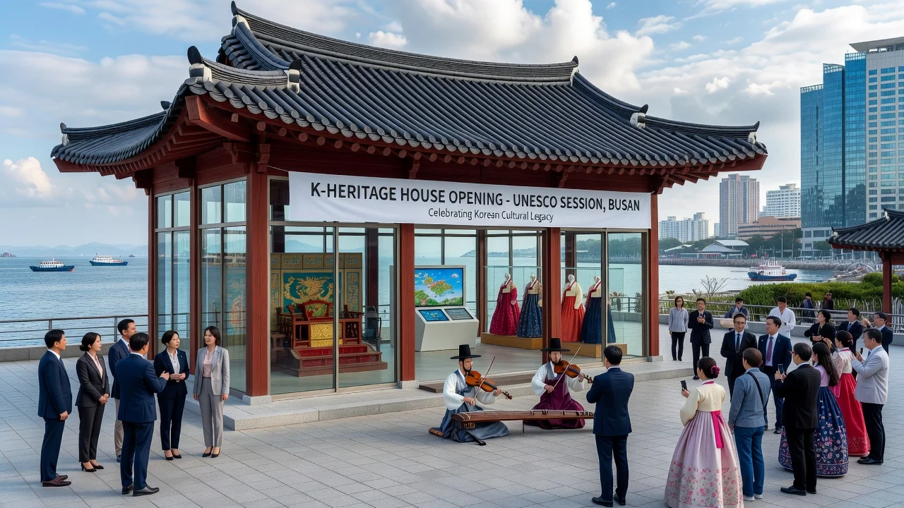 The opening of the K-Heritage House pavilion at the UNESCO World Heritage Committee session in Busan, South Korea.