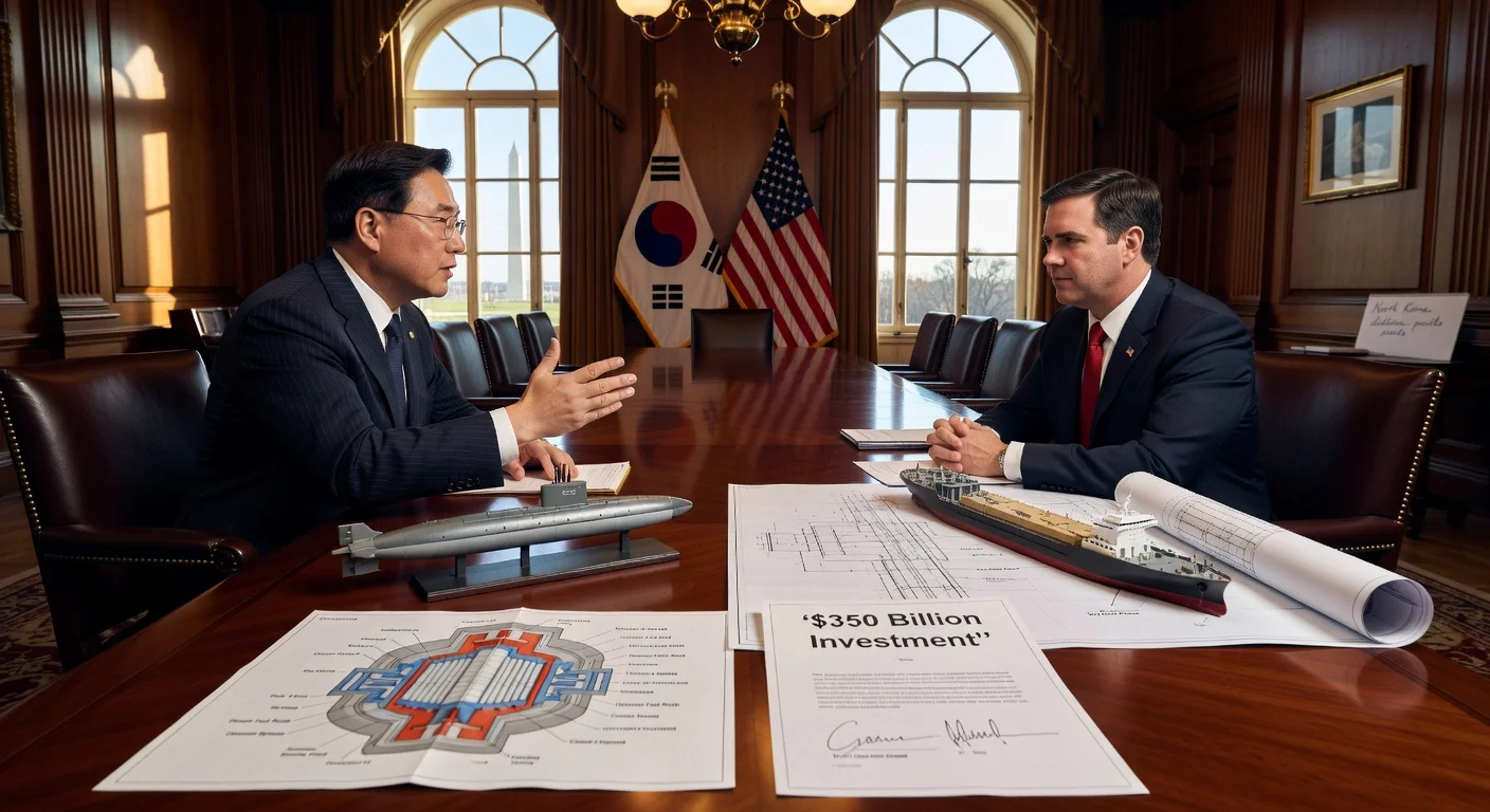South Korean PM Kim Min-seok urges U.S. VP JD Vance to implement nuclear sub, energy, and shipbuilding deals during Washington talks.
