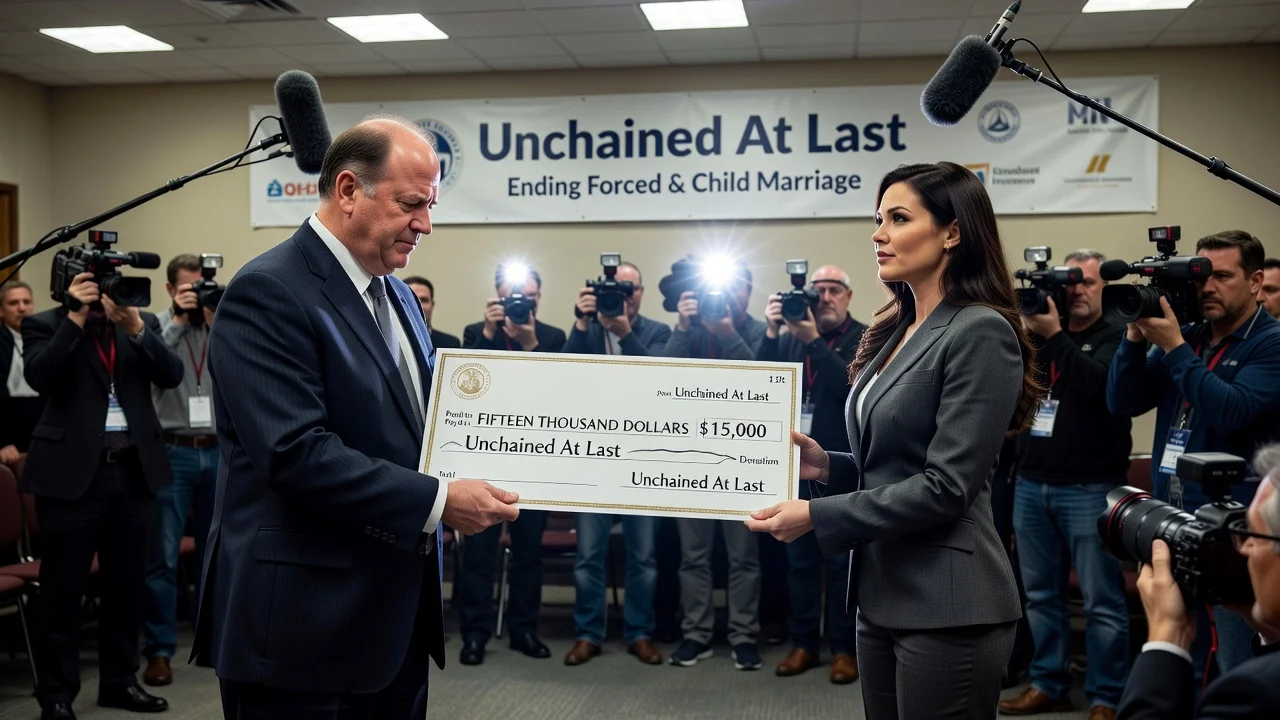 Jason Alexander donating $15,000 to Courtney Stodden's charity Unchained At Last during a formal apology ceremony.