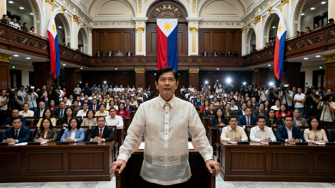 President Ferdinand Marcos Jr. delivering the State of the Nation Address at Batasang Pambansa