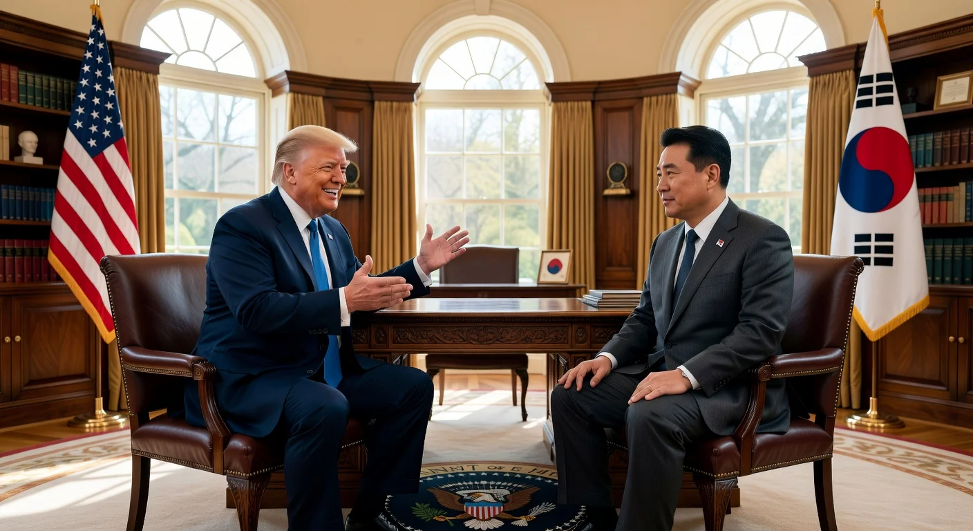 South Korean Prime Minister Kim Min-seok meets U.S. President Donald Trump in the Oval Office to discuss North Korea dialogue and bilateral trade.