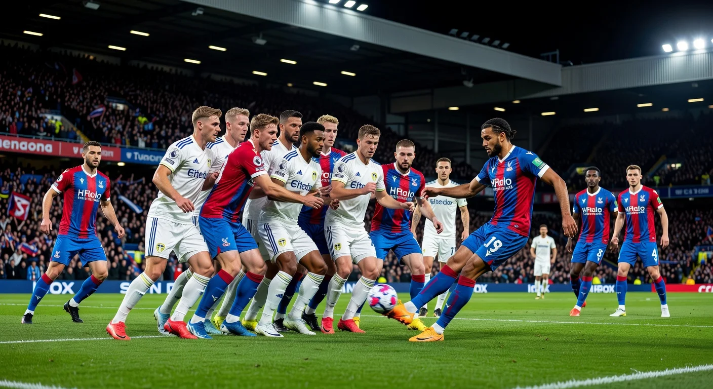 Leeds United players defend heroically with 10 men during tense 0-0 draw against Crystal Palace at Selhurst Park.