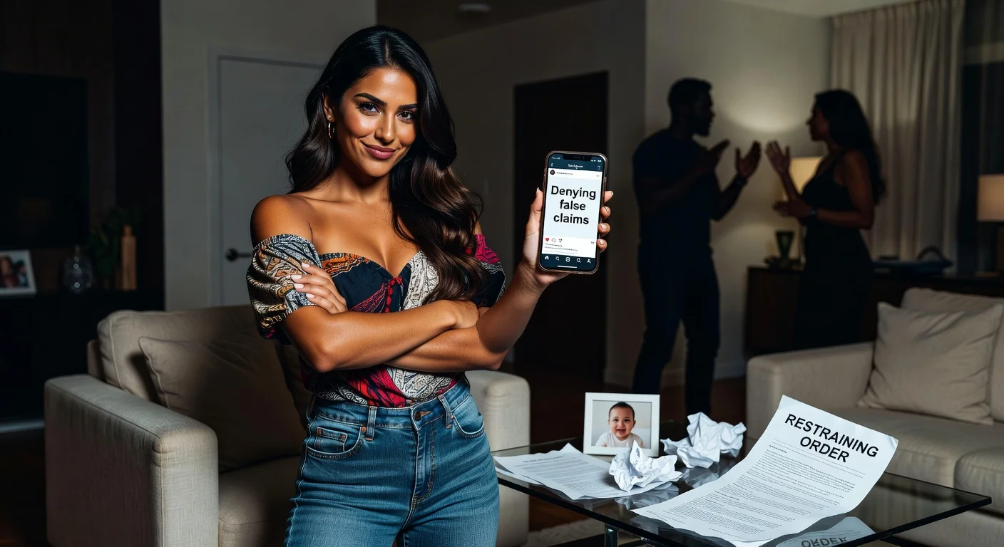 Huda Mustafa defiantly denies restraining order claims from boyfriend's baby mama in dramatic Instagram response, amid co-parenting scandal.