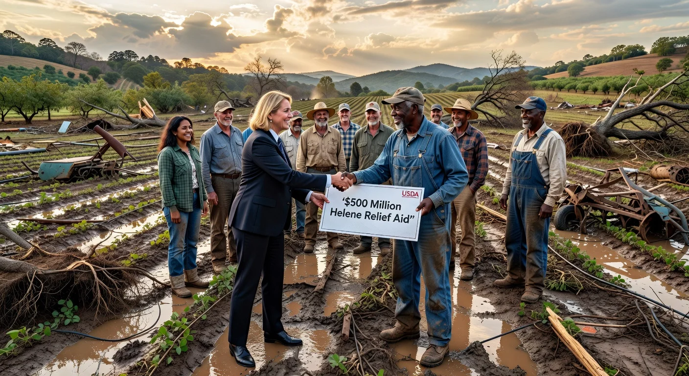 Georgia farmers receiving $500 million USDA relief aid after Hurricane Helene damage.