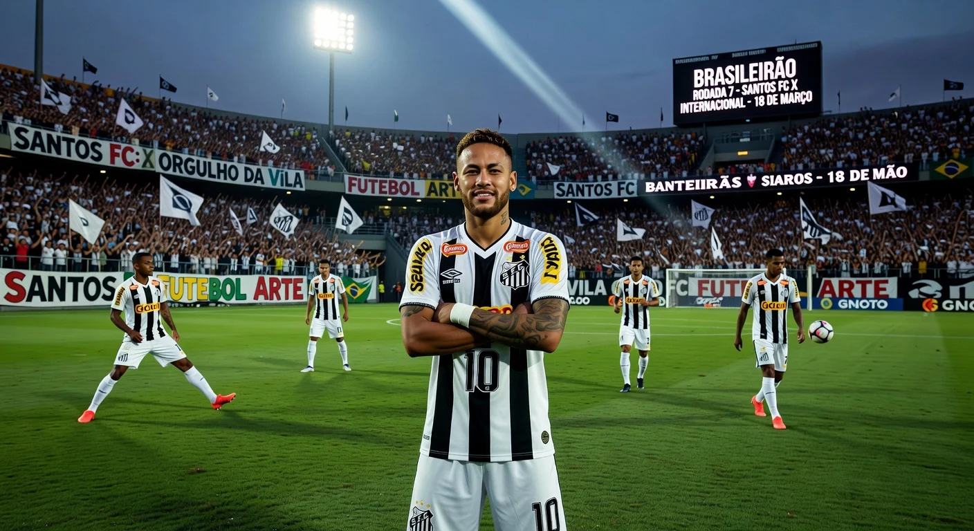 Neymar Jr. poised to start for Santos FC vs. Internacional at Vila Belmiro in Brasileirão.