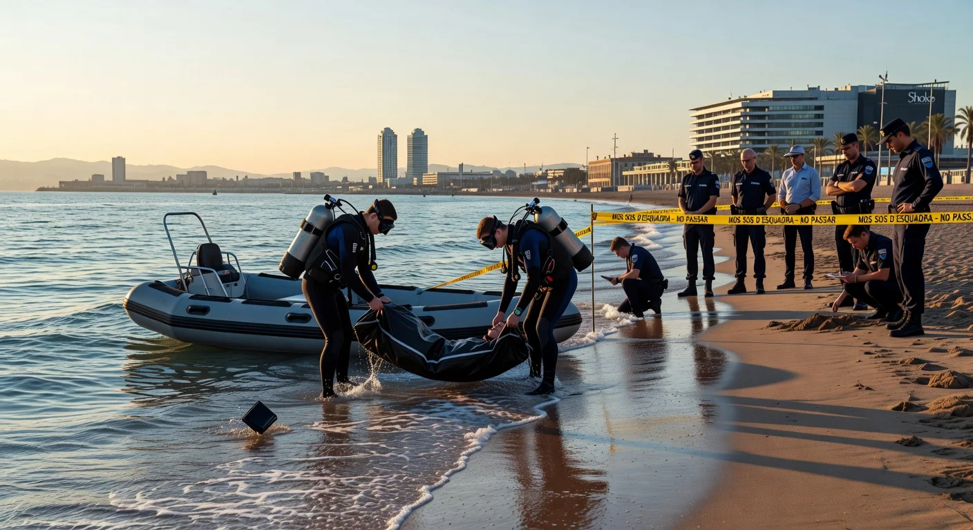 Police divers recover body of missing US student from Somorrostro beach in Barcelona.