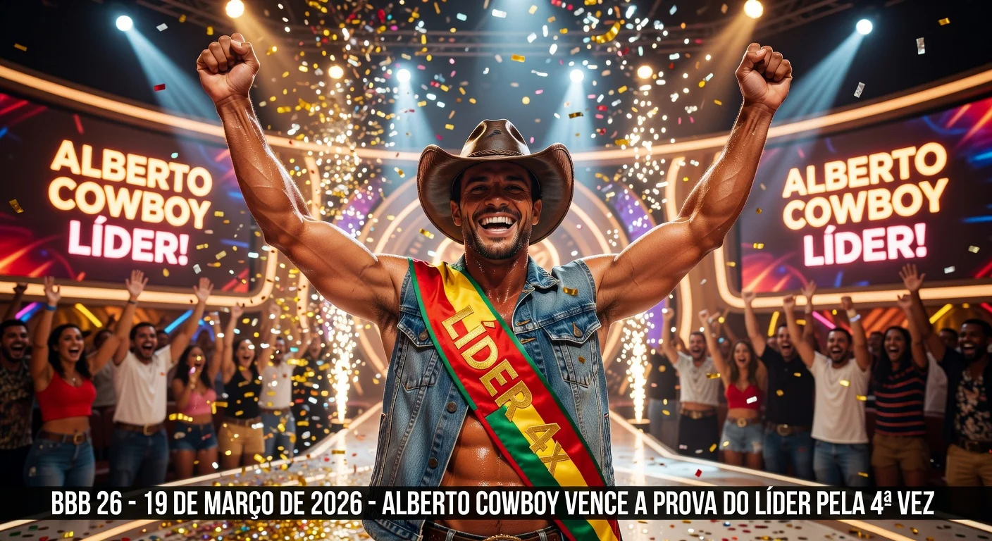 Alberto Cowboy celebrates fourth leadership win in BBB 26 Leader Proof competition.