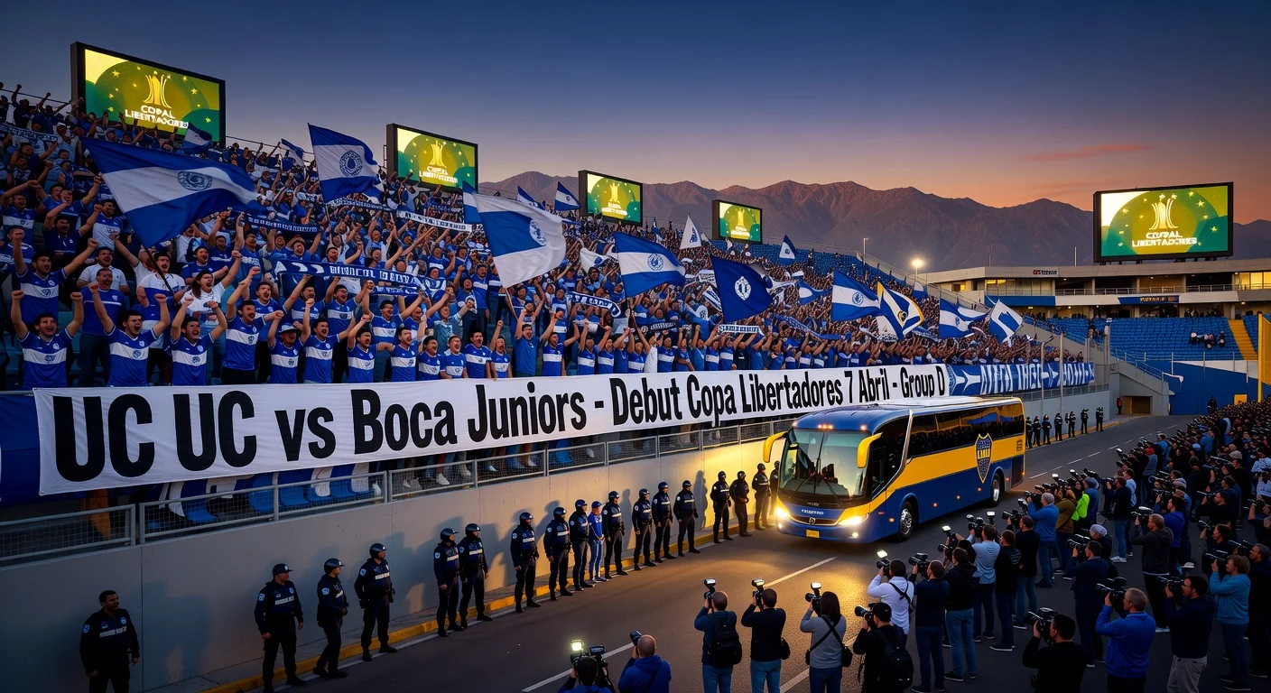Universidad Católica fans filling Claro Arena stadium ahead of their Copa Libertadores Group D debut against Boca Juniors on April 7.