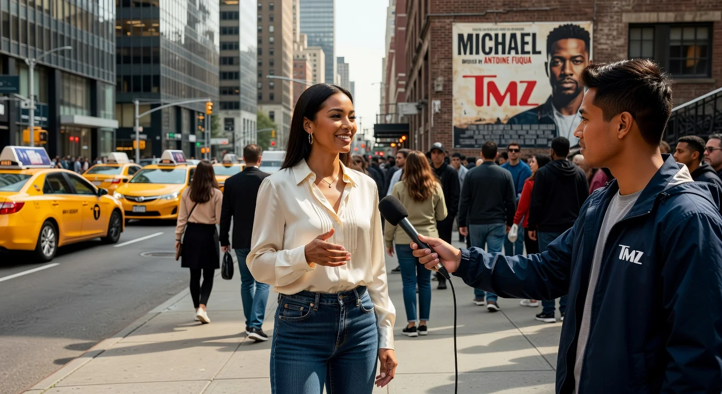 Nia Long shares her preparation for portraying Katherine Jackson in the Michael Jackson biopic during a TMZ interview in New York City.