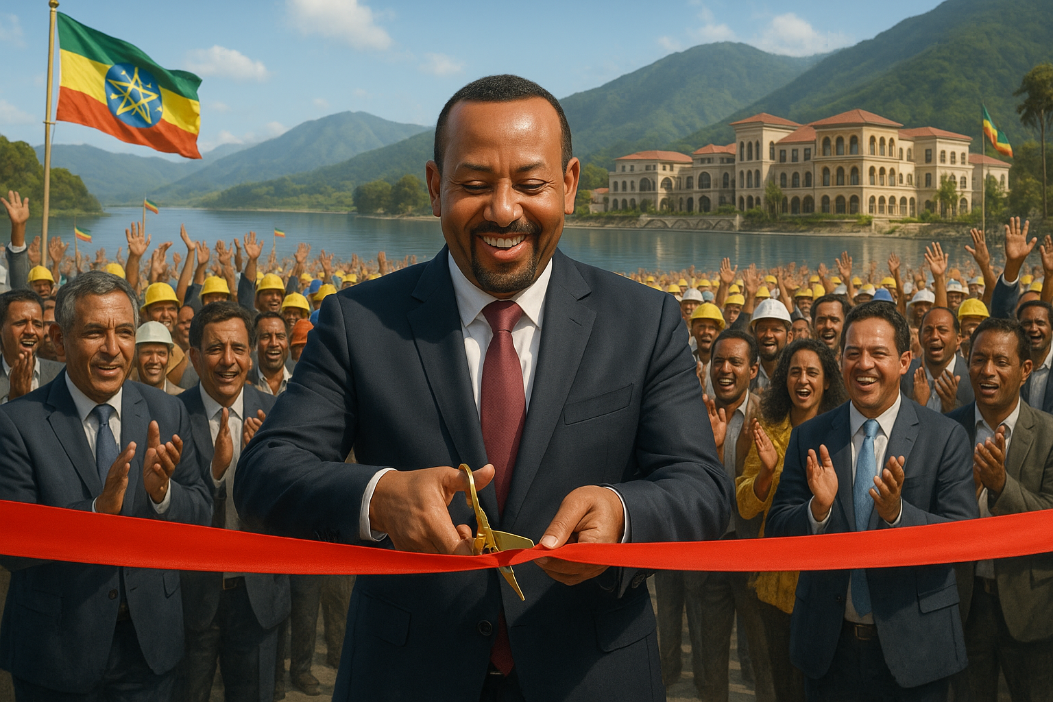 Prime Minister Abiy Ahmed inaugurates Logo Hayq Resort in Ethiopia's Amhara region, highlighting tourism and job creation.