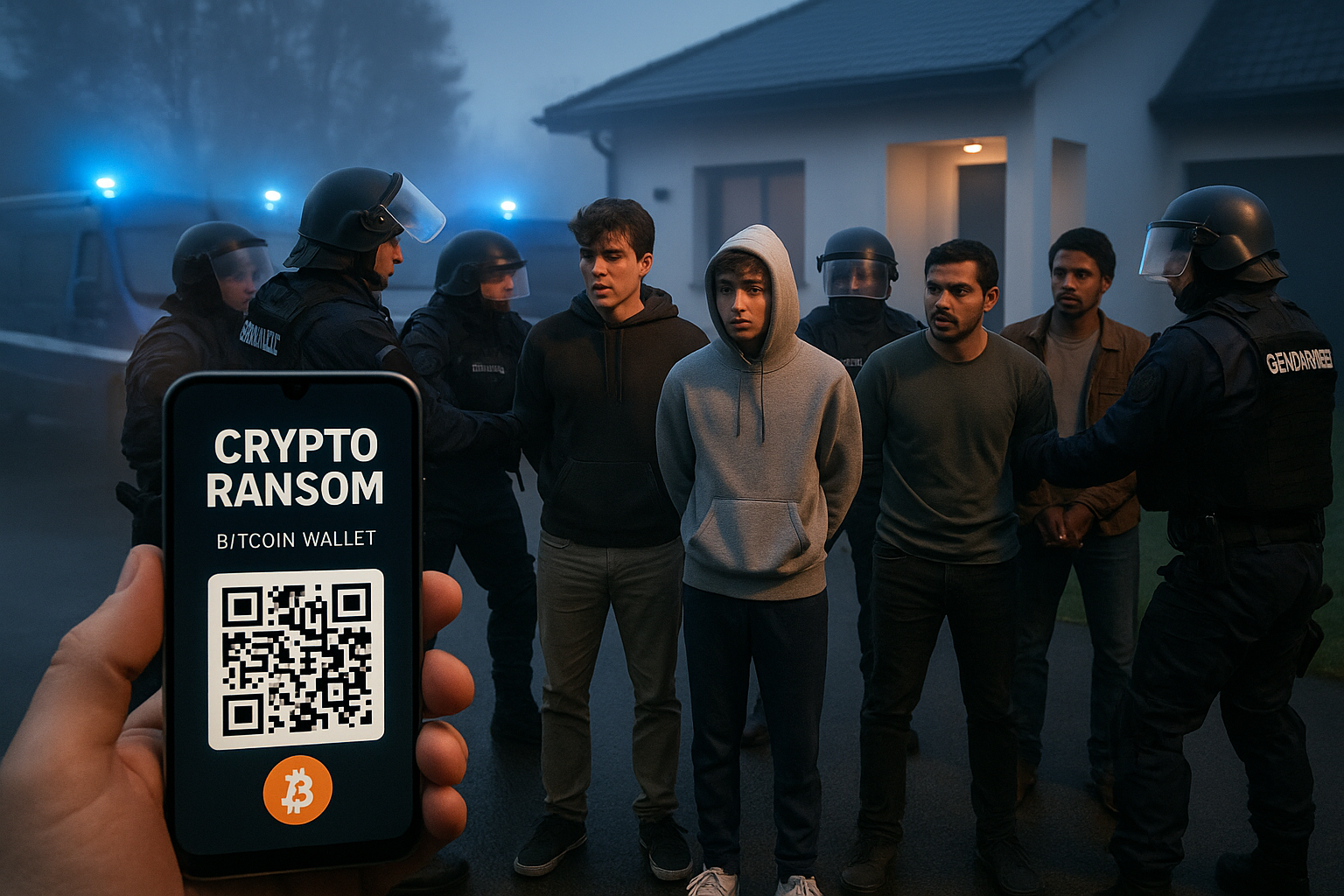 French police arresting suspects, including a minor, in a cryptocurrency-linked magistrate kidnapping case.