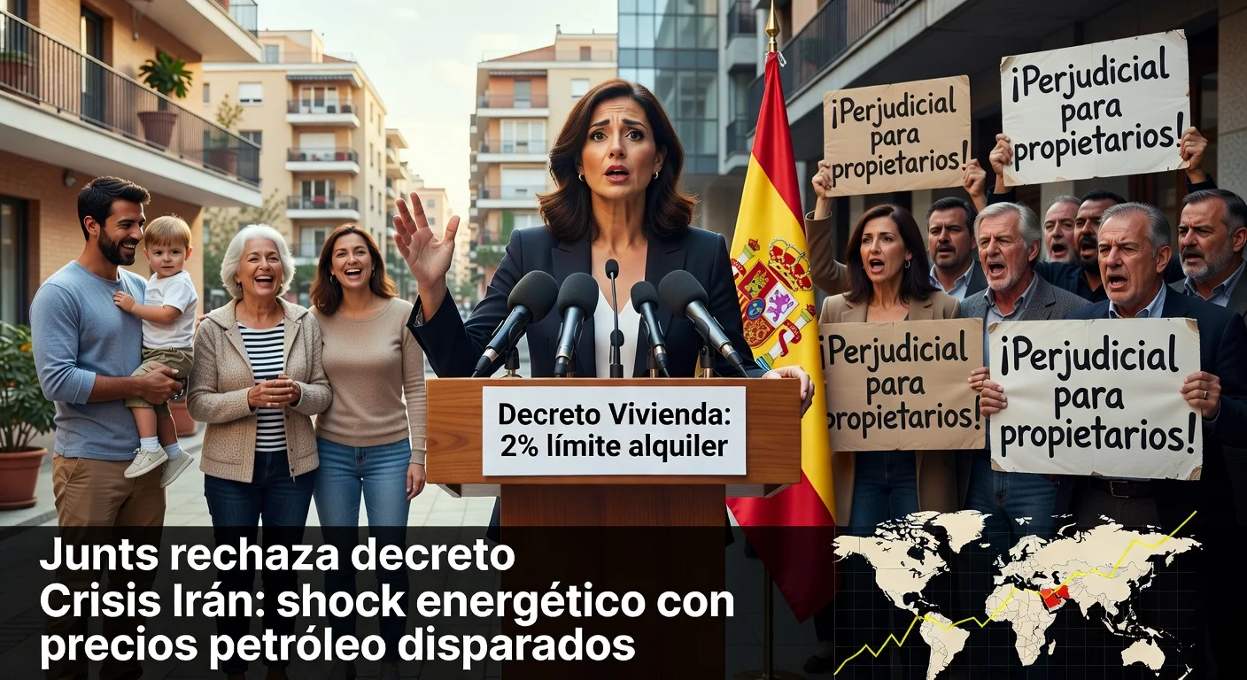 Spanish politician Lara Hernández defends housing decree amid Junts opposition and Iran energy crisis.