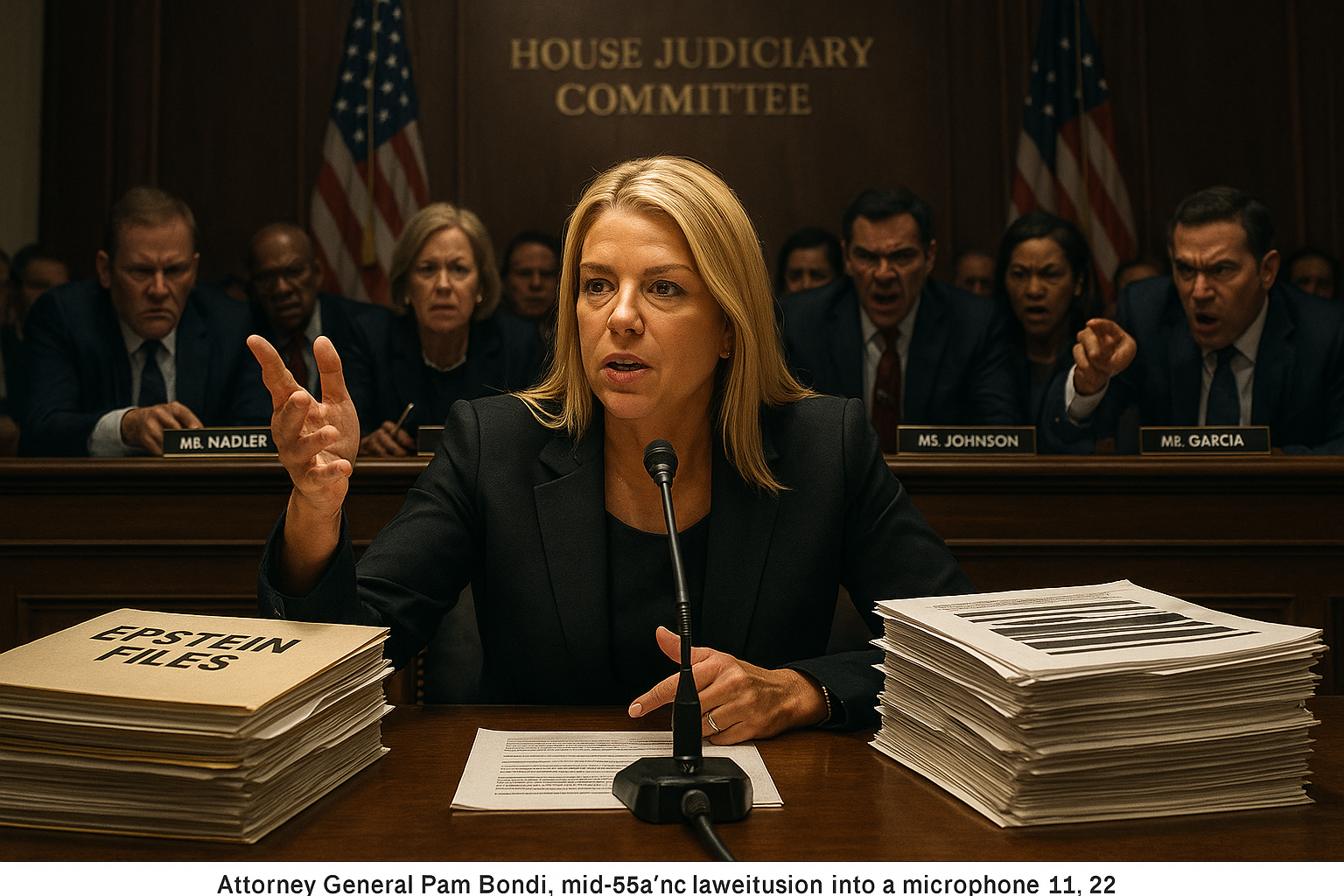 Attorney General Pam Bondi testifies defiantly before House Judiciary Committee as Democrats clash over Epstein files in heated hearing.