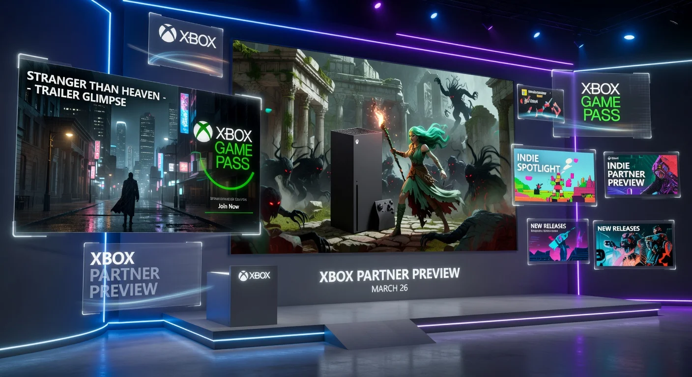 Illustrative image of Xbox Partner Preview highlighting Hades 2 console release on Xbox Series X/S, PS5, and Xbox Game Pass integration.