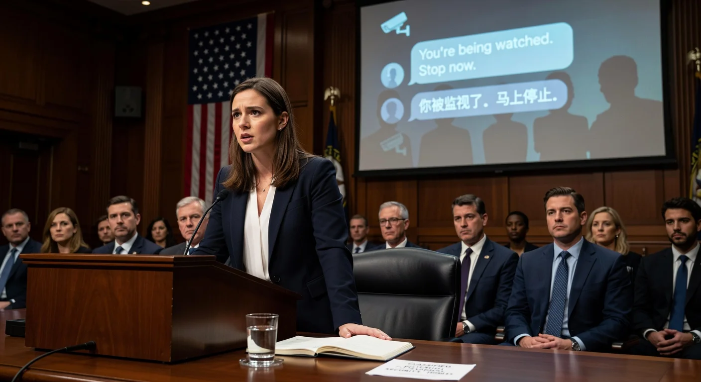 Stanford student Elsa Johnson testifies to Congress about alleged Chinese government-linked intimidation, including threats and surveillance.
