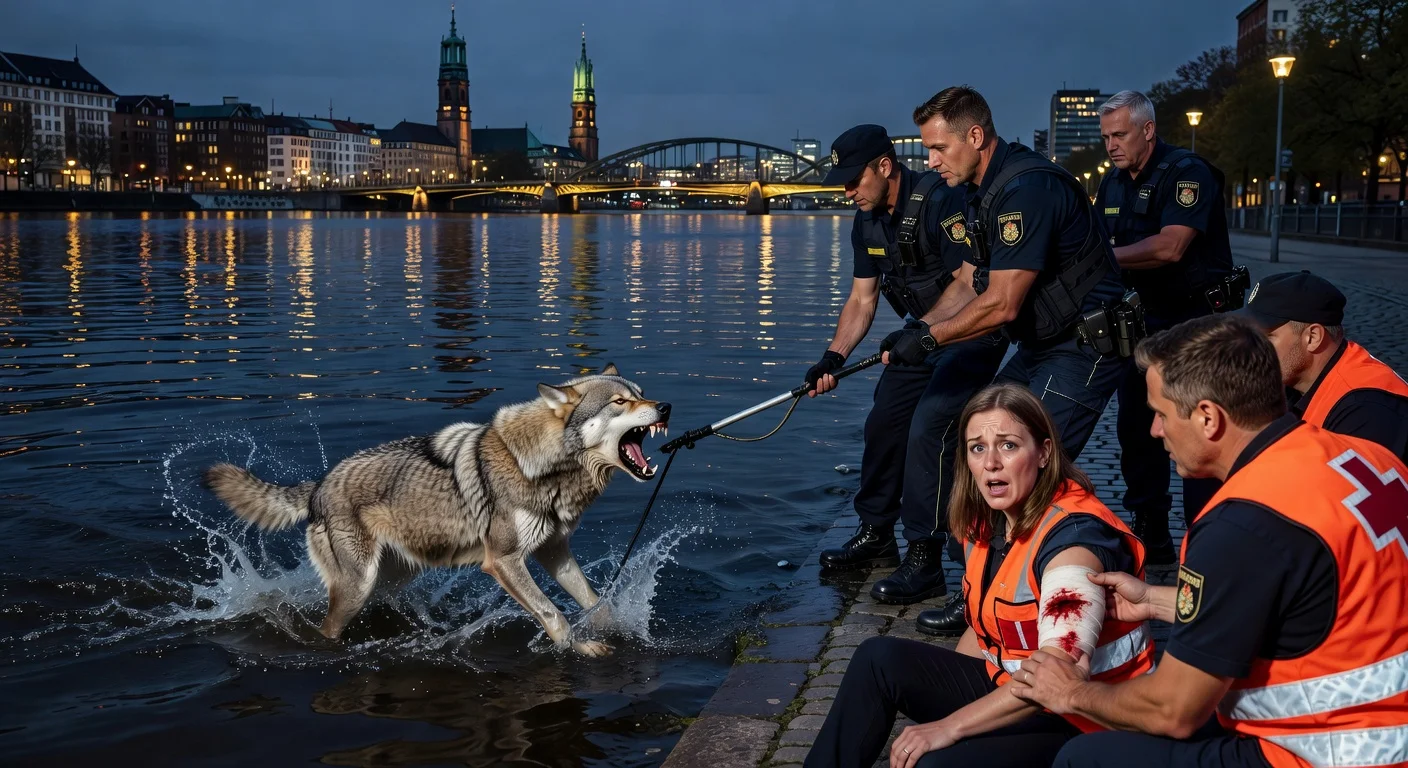 Police capture a wolf from Hamburg's Binnenalster after it bit a woman in Altona.