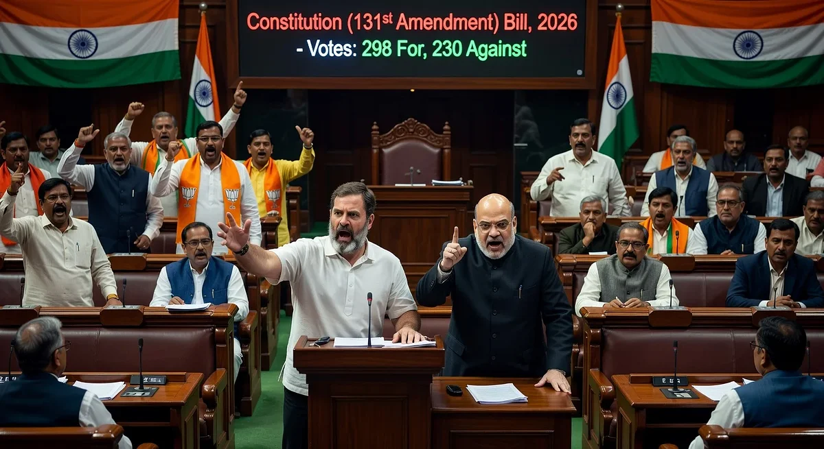 Dramatic Lok Sabha session: Women's reservation bill rejected with 298-230 vote; Rahul Gandhi criticizes as Amit Shah rebukes amid protests.