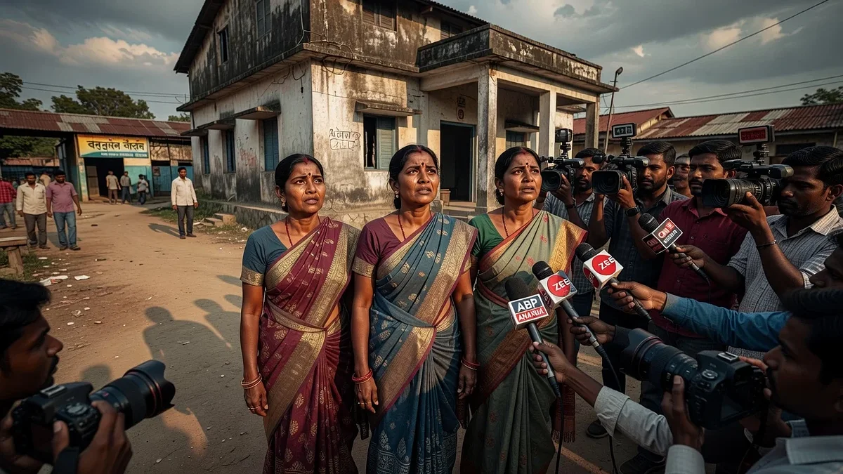 Three mothers of accused men speaking to media in the Baruipur rape-murder case.